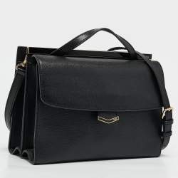 Pre Owned Fendi Black Leather Small Demi Jour Top Handle Bag