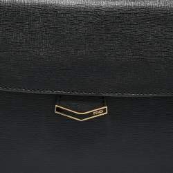 Pre Owned Fendi Black Leather Small Demi Jour Top Handle Bag