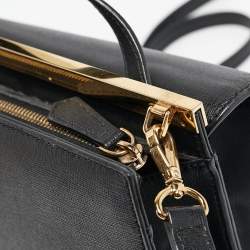 Pre Owned Fendi Black Leather Small Demi Jour Top Handle Bag