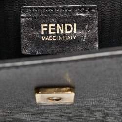Pre Owned Fendi Black Leather Small Demi Jour Top Handle Bag