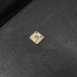 Pre Owned Fendi Black Leather Small Demi Jour Top Handle Bag