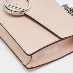 Fendi Blush Pink Leather F is Fendi Medium Envelope Wallet On Chain