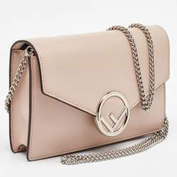 Fendi Blush Pink Leather F is Fendi Medium Envelope Wallet On Chain