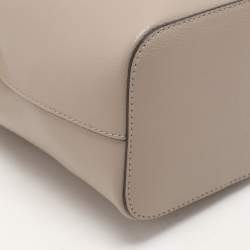 Pre Owned Fendi Grey Leather Mon Tresor Mini Drawstring Bucket Bag