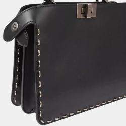 Fendi Black Leather Peekaboo ISeeU Handbag