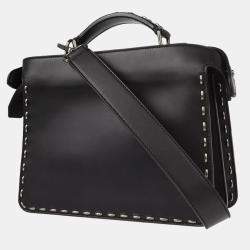 Fendi Black Leather Peekaboo ISeeU Handbag