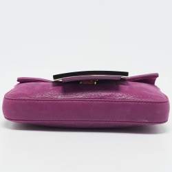 مملوكة مسبقًا Fendi Purple Iridescent Nubuck Mini Baguette Bag