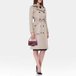 مملوكة مسبقًا Fendi Purple Iridescent Nubuck Mini Baguette Bag