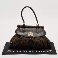 مملوكة مسبقًا Fendi Tobacco Zucca Canvas and Leather Magic Bag
