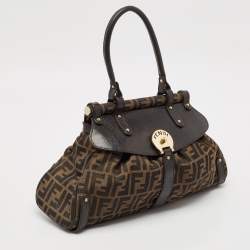 مملوكة مسبقًا Fendi Tobacco Zucca Canvas and Leather Magic Bag