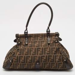 مملوكة مسبقًا Fendi Tobacco Zucca Canvas and Leather Magic Bag