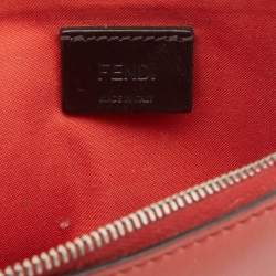 Pre Owned Fendi Brick Leather Zip Pouch