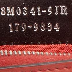 Pre Owned Fendi Brick Leather Zip Pouch