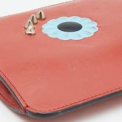 Pre Owned Fendi Brick Leather Zip Pouch