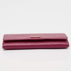 Fendi Magenta Leather Crayons Continental Wallet