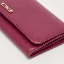 Fendi Magenta Leather Crayons Continental Wallet