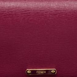 Fendi Magenta Leather Crayons Continental Wallet