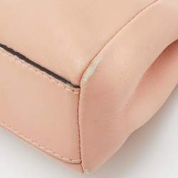 Pre Owned Fendi Peach Leather Micro Peekaboo Crossbody Bag