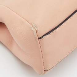 Pre Owned Fendi Peach Leather Micro Peekaboo Crossbody Bag