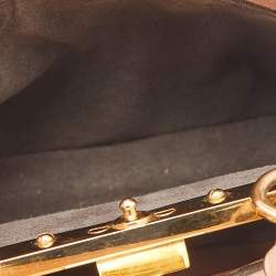 Pre Owned Fendi Peach Leather Micro Peekaboo Crossbody Bag