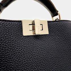 Fendi Navy Blue Leather Peekaboo I See U Mini Bag