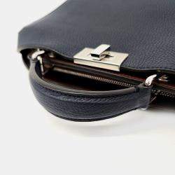 Fendi Navy Blue Leather Peekaboo I See U Mini Bag