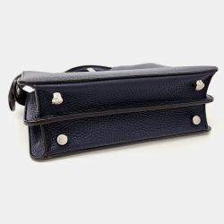 Fendi Navy Blue Leather Peekaboo I See U Mini Bag