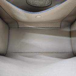 Pre Owned Fendi Green Leather Selleria Tote And Shoulder Bag