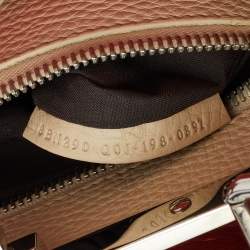 Fendi Red Selleria Leather Regular Peekaboo Top Handle Bag
