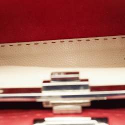 Fendi Red Selleria Leather Regular Peekaboo Top Handle Bag
