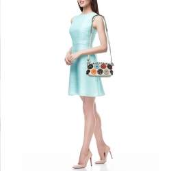 Pre Owned Fendi Multicolor Leather Mini By The Way Studded Flower Crossbody Bag            