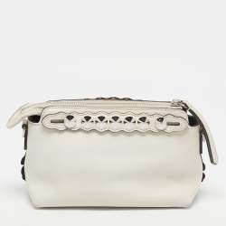 Pre Owned Fendi Multicolor Leather Mini By The Way Studded Flower Crossbody Bag            