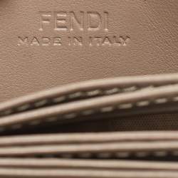 Fendi Beige Leather FF Accordion Card Case