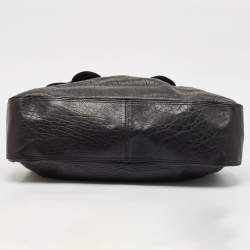 Fendi Black Pebbled Leather and Patent Leather Large B Shoulder Bag