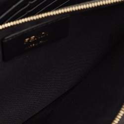 Pre Owned Fendi Brown/Black FF Leather F is Fendi Wallet On Chain
