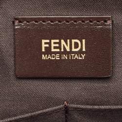 Pre Owned Fendi Tobacco Zucca Canvas Flap Crossbody Bag