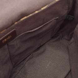 Pre Owned Fendi Tobacco Zucca Canvas Flap Crossbody Bag
