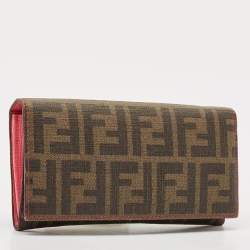 مملوكة مسبقًا Fendi Tobacco Zucca Coated Canvas Continental Wallet
