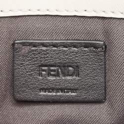 Fendi Off White Leather Flowerland Tube Chain Clutch