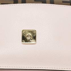 Fendi Light Pink/Tobacco Zucca Leather Kan I F Convertible Belt Bag