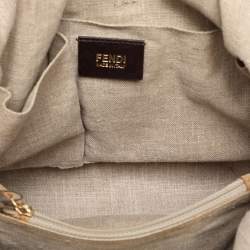 Fendi Pequin Tobacco Canvas and Leather 2Bag Satchel
