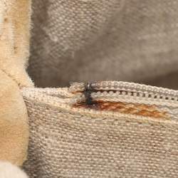 Fendi Pequin Tobacco Canvas and Leather 2Bag Satchel