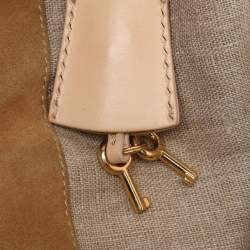 Fendi Pequin Tobacco Canvas and Leather 2Bag Satchel