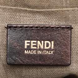 Fendi Pequin Tobacco Canvas and Leather 2Bag Satchel