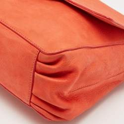 Pre Owned Fendi Orange Nubuck Leather Mama Baguette Bag