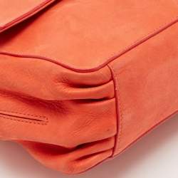 Pre Owned Fendi Orange Nubuck Leather Mama Baguette Bag