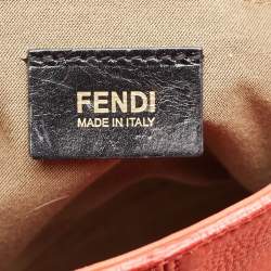 Pre Owned Fendi Orange Nubuck Leather Mama Baguette Bag