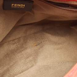 Pre Owned Fendi Orange Nubuck Leather Mama Baguette Bag
