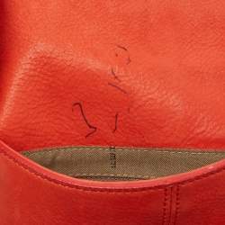Pre Owned Fendi Orange Nubuck Leather Mama Baguette Bag