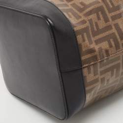 Fendi Brown/Black Zucca Coated Canvas and Leather Mon Tresor Bucket Bag